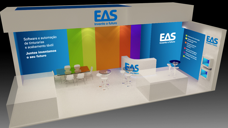 Diseño de todo el contenido gráfico para stand de feria para empresa del sector B2B