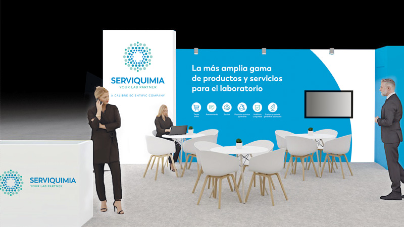 Diseño gráfico de stand para empresa del sector B2B